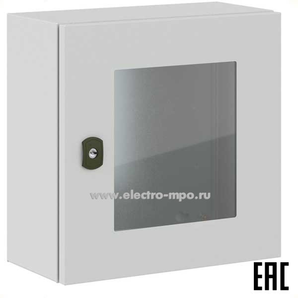 Е9146. Шкаф STX R5STX0442-OUTDOOR навесной IP66 400х400х200 с прозрачной дверью и монтажной платой (ДКС)