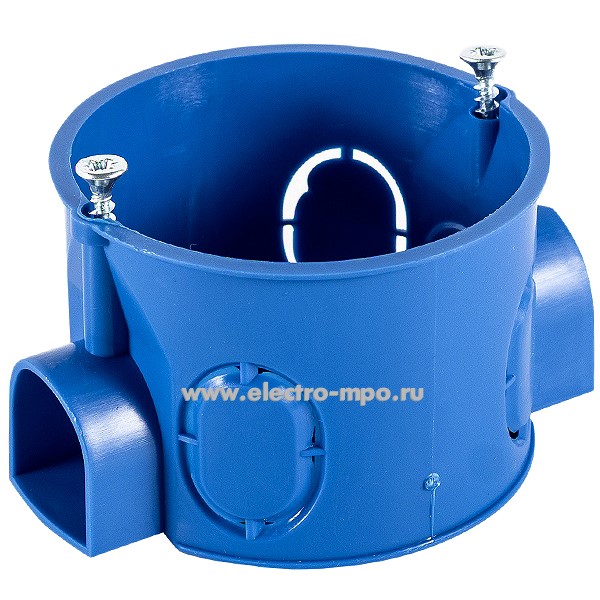 К11. Коробка 44660 D=65x40мм со стык. ушками, синий IP20 (Экопласт)