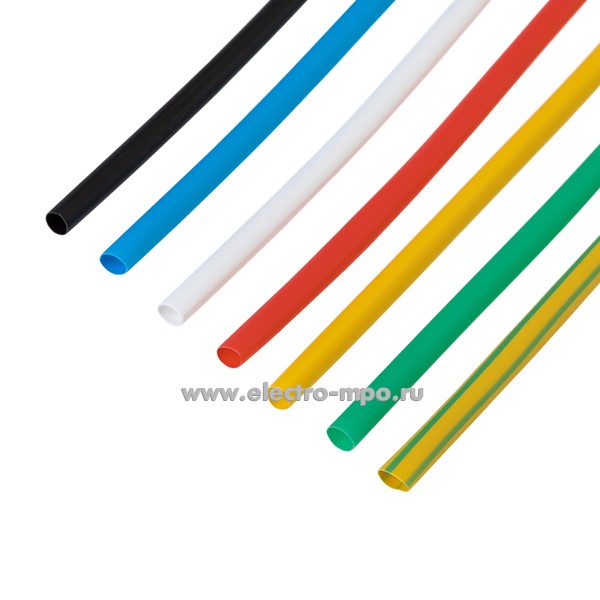 Т35. Набор 29-0112 термоусаживаемых трубок №12 ТУТ нг 3,0/1,5мм 7 цветов (21шт. по 10см) (Rexant)