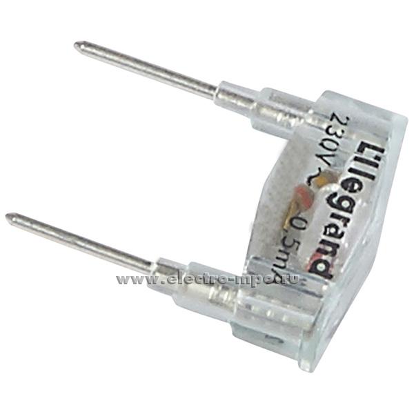 Ю6983. Лампа Plexo 069497 подсветки 0,5 мА зеленая (Legrand)