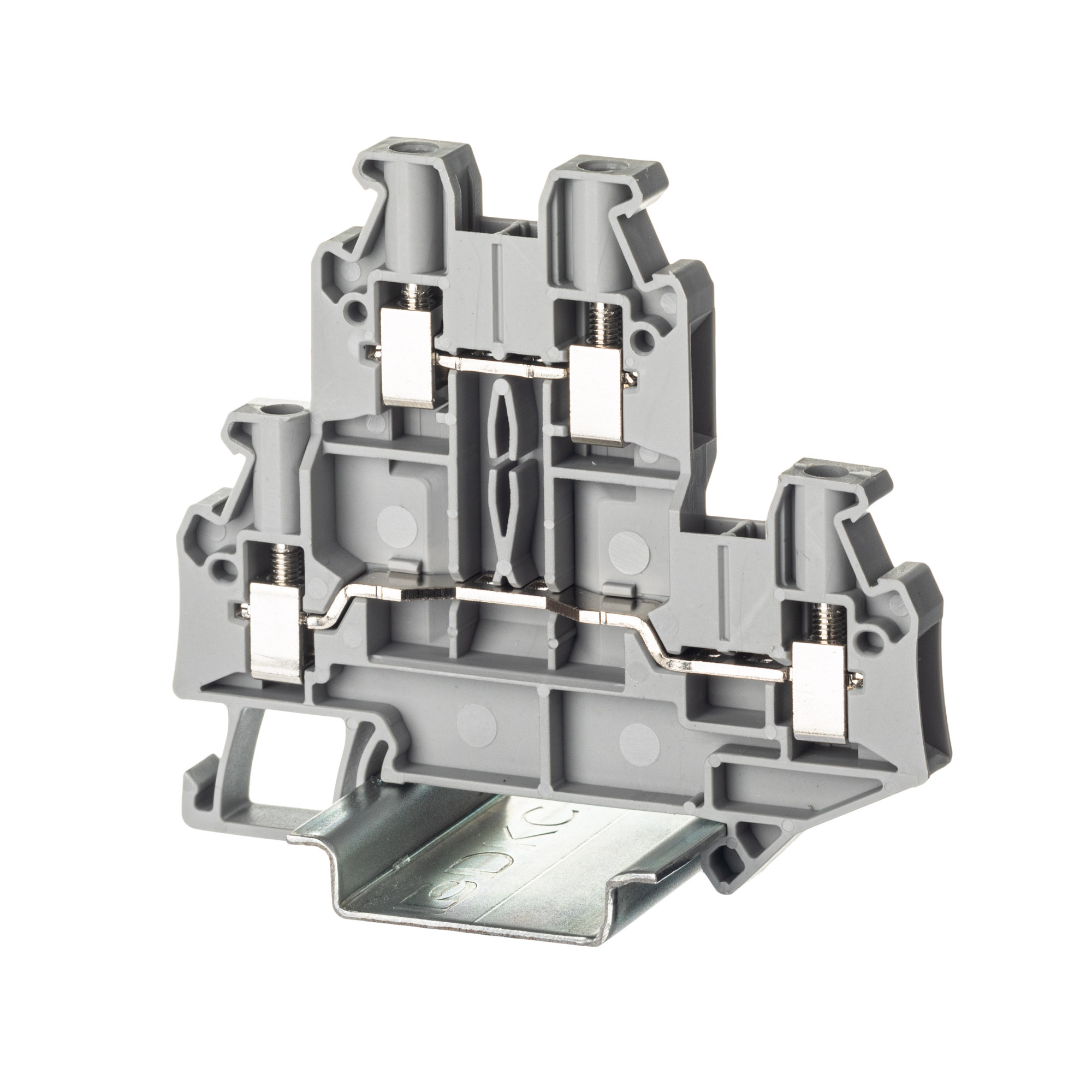 К22. Клемма TTURB-4 двухуровневая, винтовой зажим, 4 точки подключения, 4 кв.мм,  (ДКС)