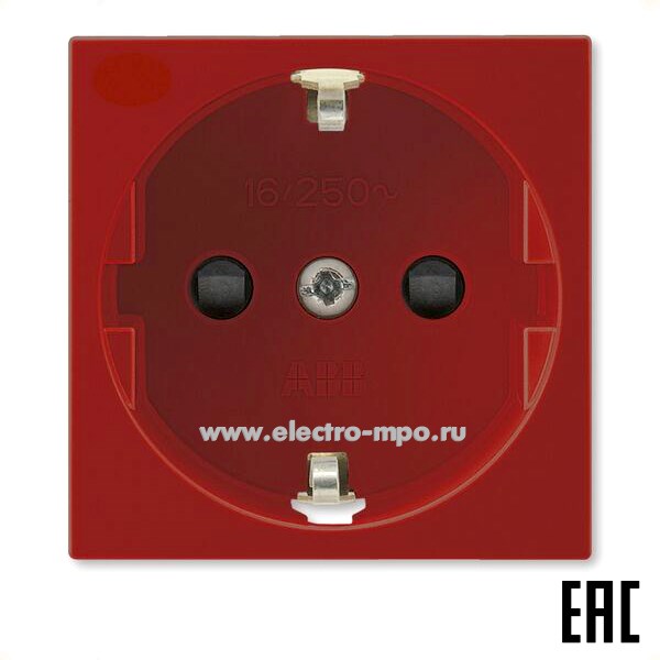 Ю1576. Механизм Variant+ 2CHN253357C4503 5525N-C03357R1 розетки "евро" с/п 2 модуля красный (АВВ)