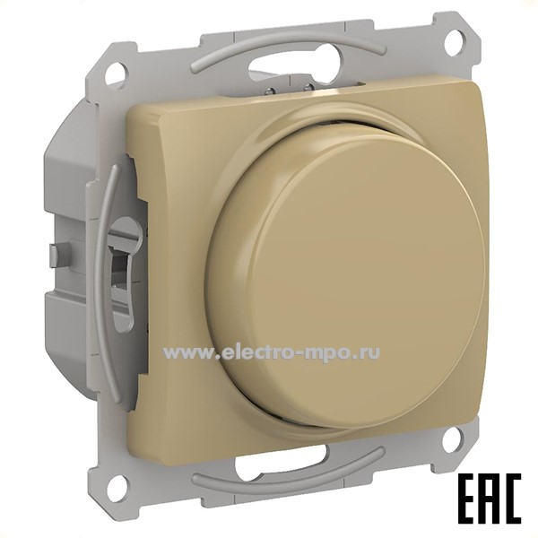 Ю1059. Механизм Glossa GSL000423 светорегулятора 10-400 Вт (LED 3-150Вт) с/п титан (Systeme)