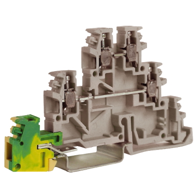 К22. TDE.2, ZTL500 2 уровня+земля, проходной зажим бежевый 2,5 кв.  (ДКС)