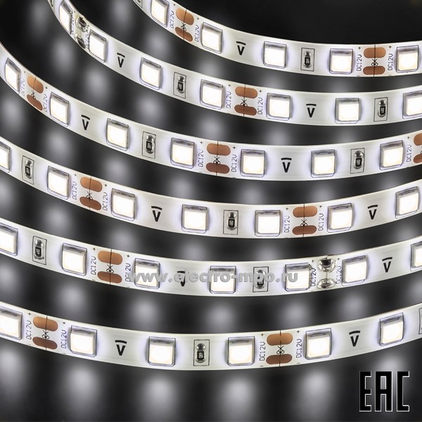 С2131. Лента светодиодная 80316 NLS-5050W60-PRO 5м 12В пост.тока 72Вт 300Led х/б свет IP65 (Navigator)