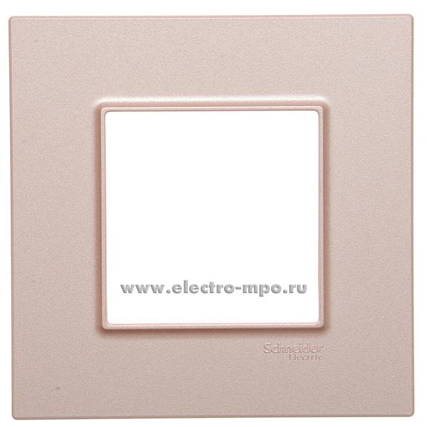 Р3790. Рамка-1 Unica Quadro MGU4.702.37 розовый жемчуг (Schneider Electric)