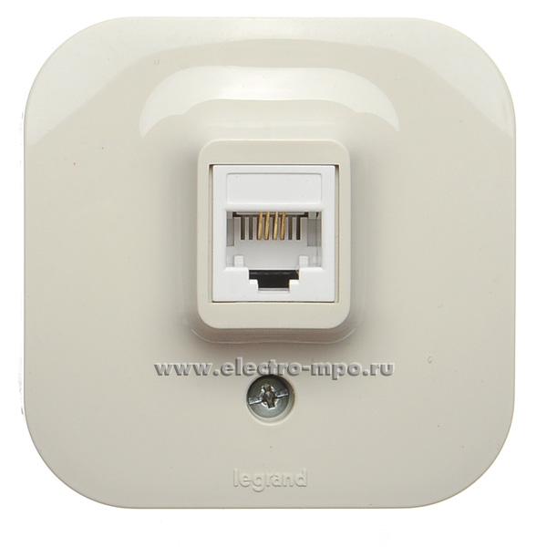 Р7037. Розетка Quteo 782244 телефонная 1 вход 4 контакта о/п бежевая (Legrand)