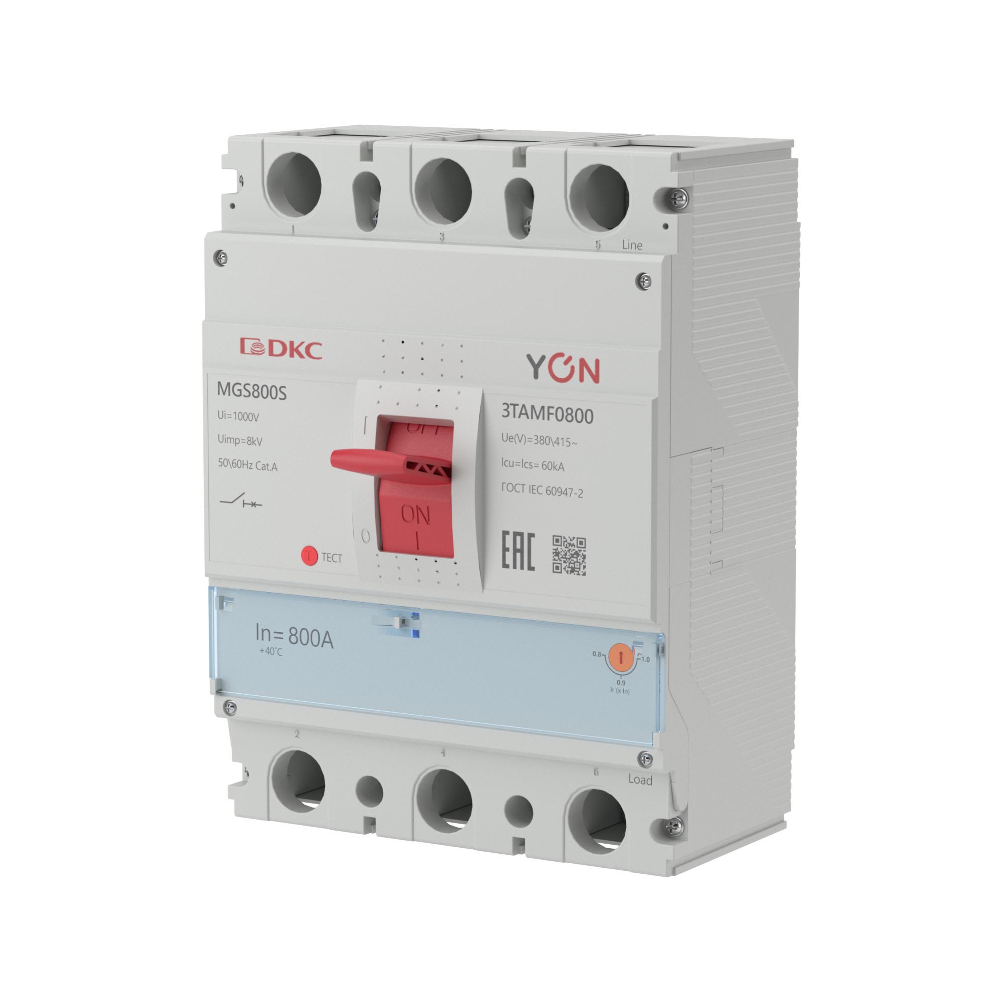 А15. Авт. выкл. MGS800S-3TAMF0800 YON MGS800 3P 640-800A  (ДКС)