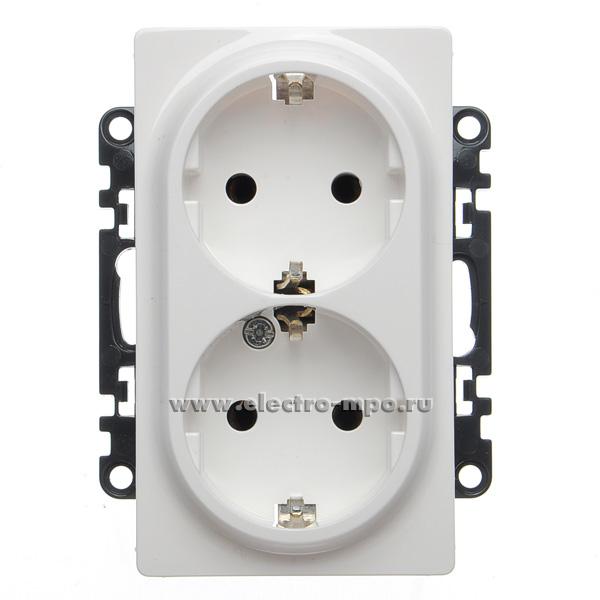 Р7125. Механизм Valena Life 753127 розетки "евр" двойной безвинтовые зажимы с/п белый (Legrand)