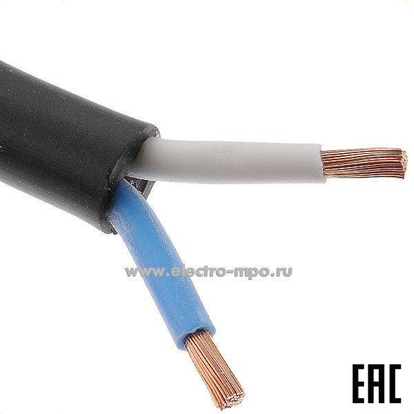 П3049. Кабель КГтп-ХЛ 2х6,0 кв.мм ГОСТ термоэластопласт Dн=13,0мм, Р=0,23кг/м (Брэкс Брянск)