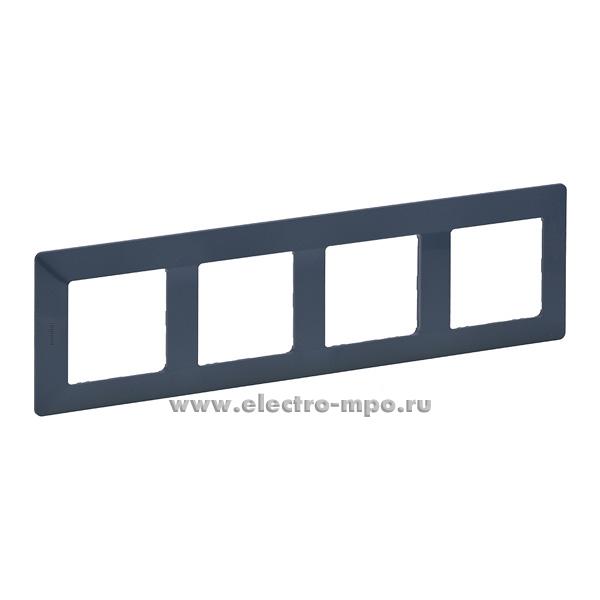 Р7284. Рамка-4 Valena Life 754094 универсальная лазурь (Legrand)