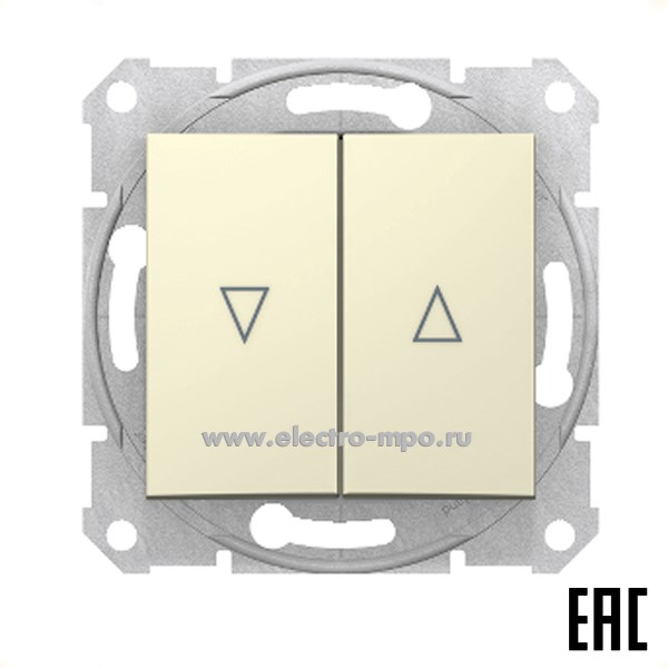 Ю0777. Механизм Sedna SDN1300147 выключателя 2кл. жалюзи с/п бежевый электрическая блокировка (SE)