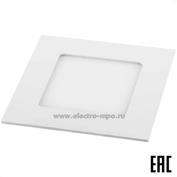 С08. Светильник 28512 AL502 6Вт 480Лм 4000К светодиодный встраиваемый 118х118мм IP40 (Feron)