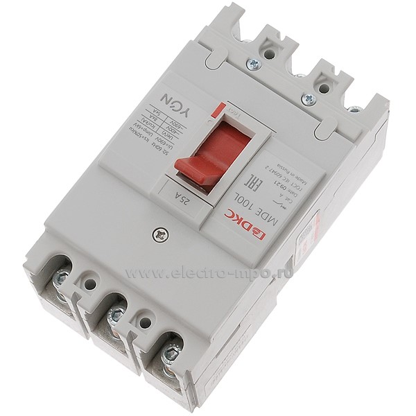 А1541. Автоматический выключатель YON MDE100L020 20А/3п/ 400В 6кА (ДКС)