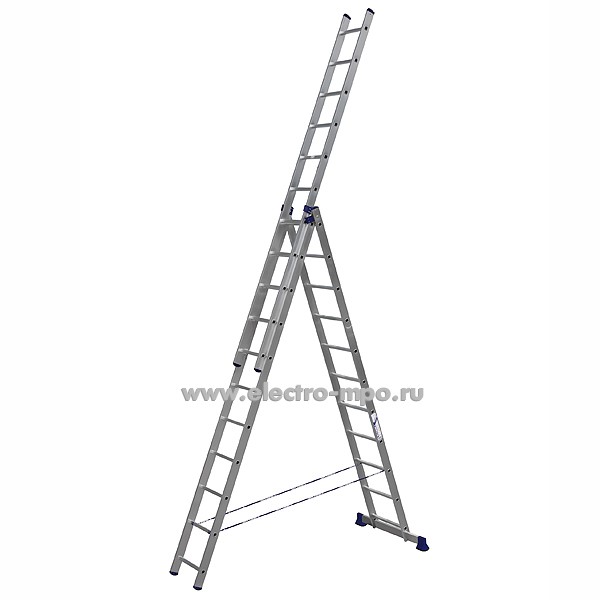 В6063. Лестница 5311 профессионал. универсал. алюм. 3 секции L=3,1-7,3м (Алюмет Россия)