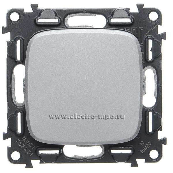 Р7371. Механизм Valena Allure 752901 выключателя 1кл. с/п алюминий (Legrand)