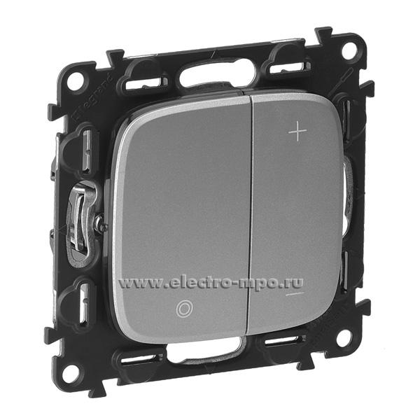 Р7378. Механизм Valena Allure 752962 светорегулятора 400Вт кнопочный с/п алюминий (Legrand)