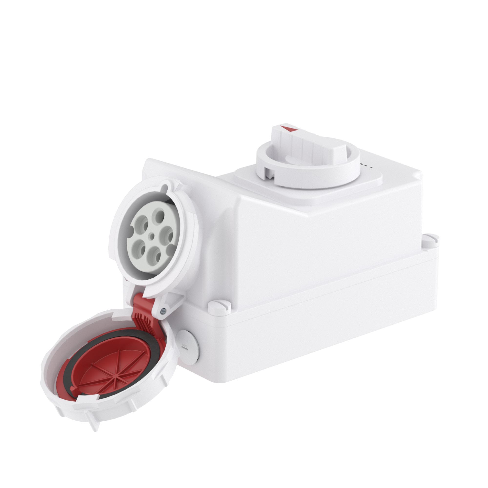 Р57. Розетка DIS5616387 настенная 3Р+N+Е с механической блокир и боковым расположением разъема WIS (ДКС)