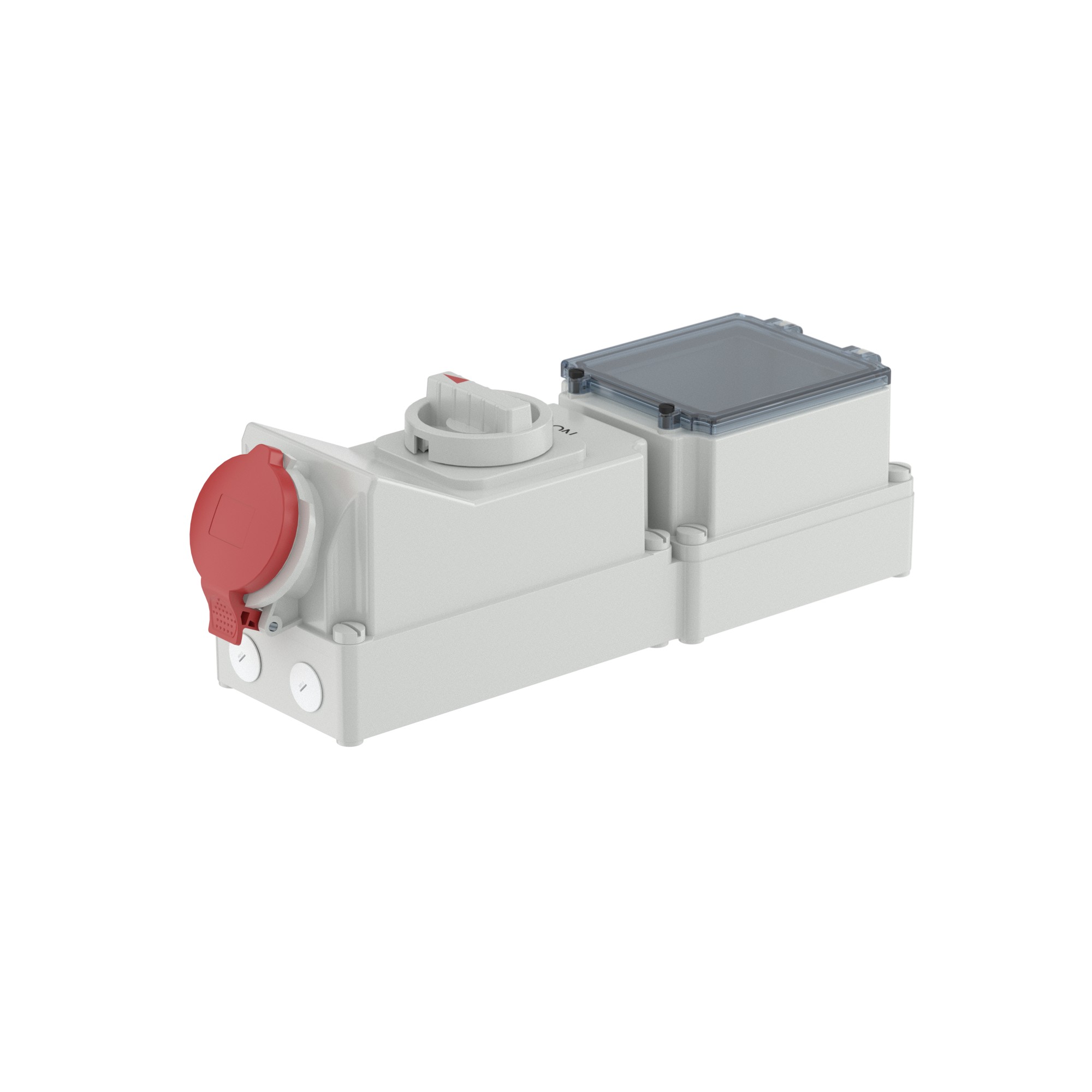 Р57. Розетка DIS5671687 настенная 3Р+N+Е с механической блокир и DIN-рейкой на 6 модулей WSD IP44  (ДКС)