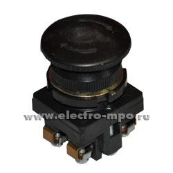 А5897. Выключатель кнопочный КЕ 141/2 "гриб" черный 10А 1з+1р IP54 с фиксацией (Электротехник Москва)