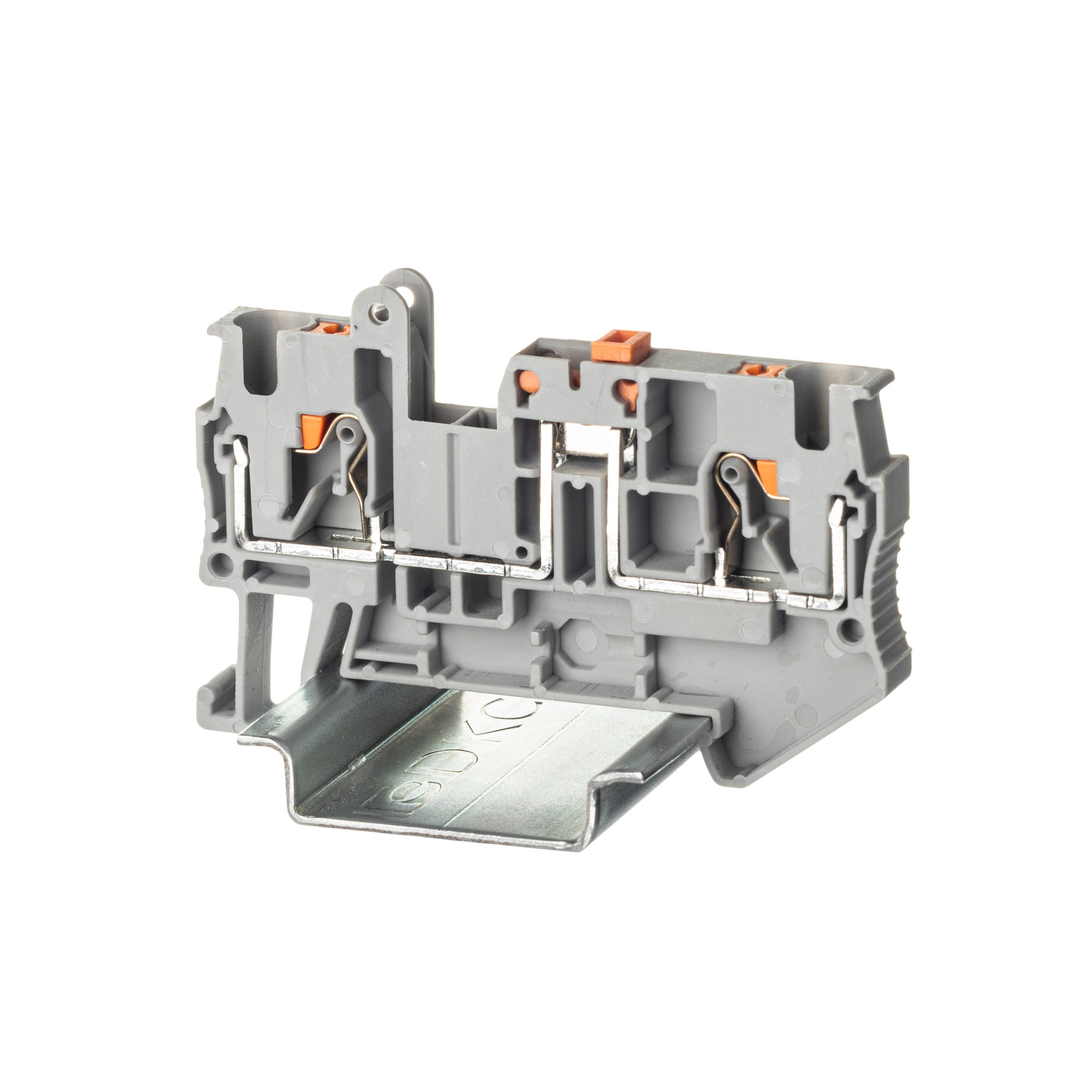 К23. Клемма VPR-4-MT с размыкателем, зажим push-in, 2 точки подключения, 4 кв.мм,  (ДКС)