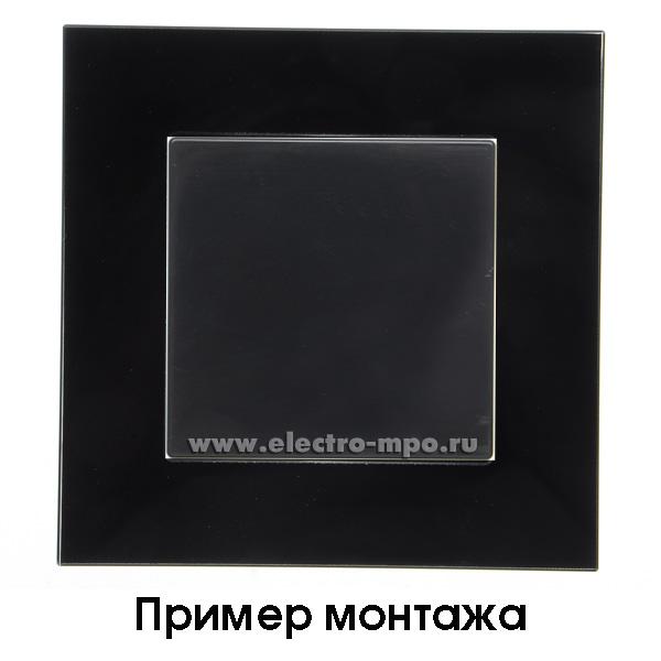 Р8270. Рамка-1 Carat 1721-825 2CKA001754A4322 черное стекло (АВВ)