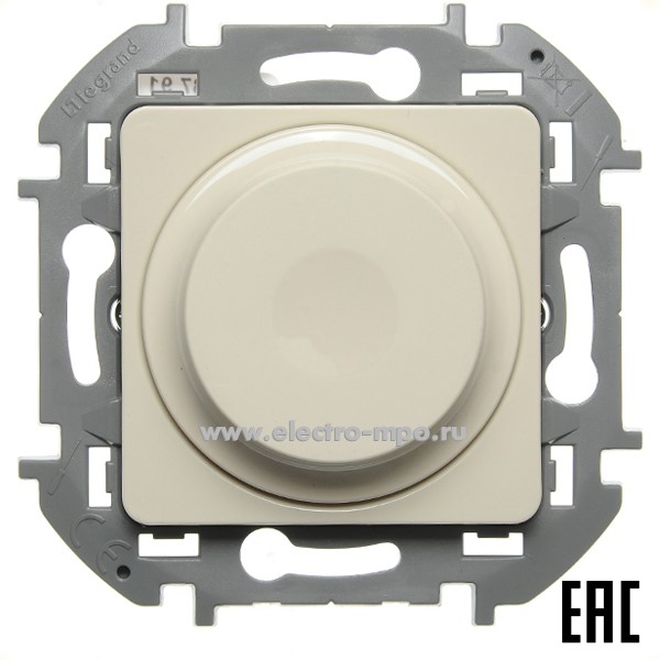 Ю5753. Механизм Inspiria 673791 светорегулятора 300Вт (LED 5-75Вт) поворотный с/п слоновая кость