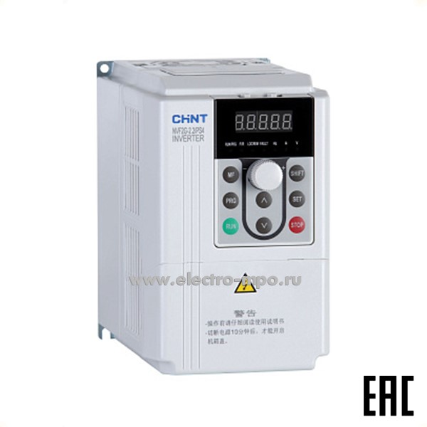 Э0980. Преобразователь частоты NVF2G-2.2/PS4 2,2кВт 3 фазы 380В 639028 (CHINT)