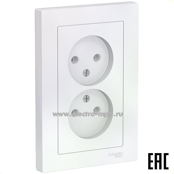 Ю47. Розетка AtlasDesign ATN000420 двойная с/п жемчуг (Systeme Electric)