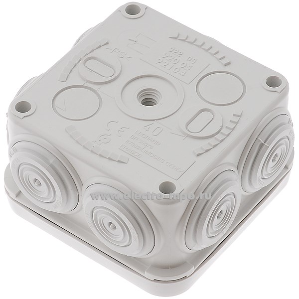 К0172. Коробка Plexo 092005 распаечная пластиковая с сальниками 65х65х40мм IP55 серая (Legrand)