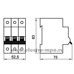 К5340. Автоматический выключатель DX-h 06938 /3P/ C10А 10,0 кА (Legrand)