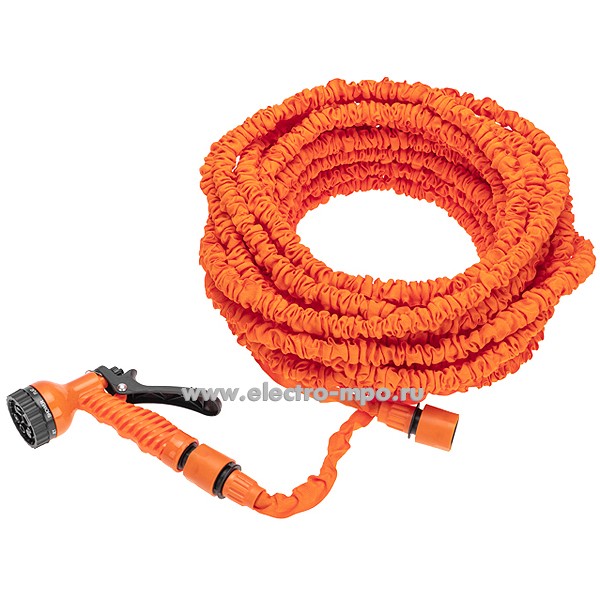 Н10. Набор 62-0259 поливочный растягивающийся шланг 45м пистолет 7 режимов соединитель (Четыре сезона)