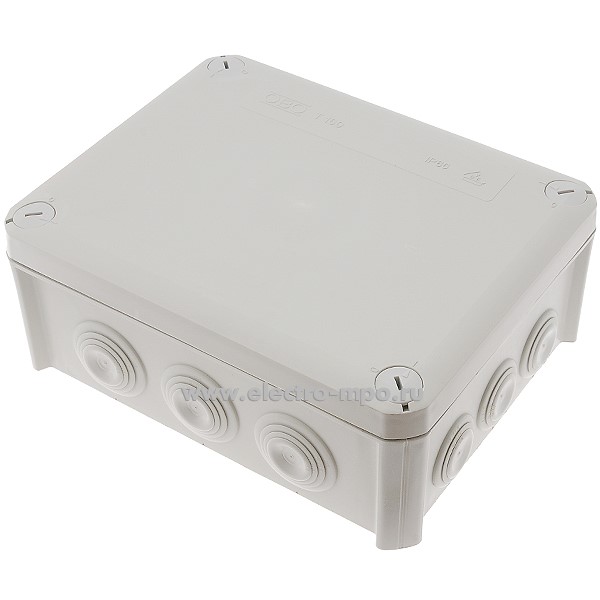 К0627. Коробка Т160 2007093 пластиковая с сальниками 190х150х77мм IP66 серая (OBO Bettermann)