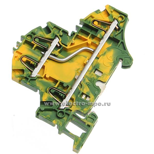 Б7544. Клемма ZK2,5-D1-PE 1SNK705250R0000 двухуровневая втычная желто-зеленая 2,5мм2 ширина 5,2мм (TE)