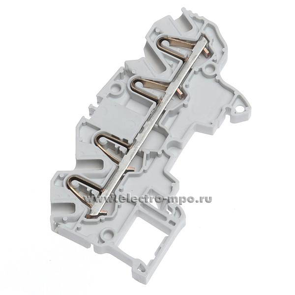 Б7538. Клемма ZK2,5-4P 1SNK705012R0000 четырехпроводная втычная серая 2,5мм2 24А 1000B ширина 5,2мм (TE)