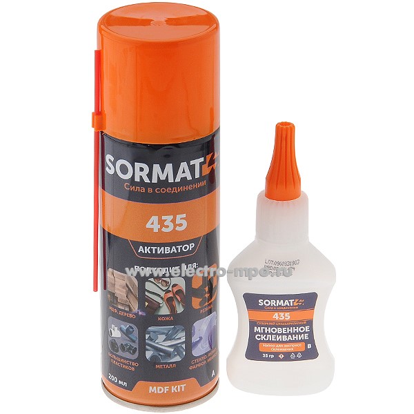 М7186. Клей 20435 MDF KIT 435 двухкомпонентный универсальный 35гр + 200мл (Sormat)