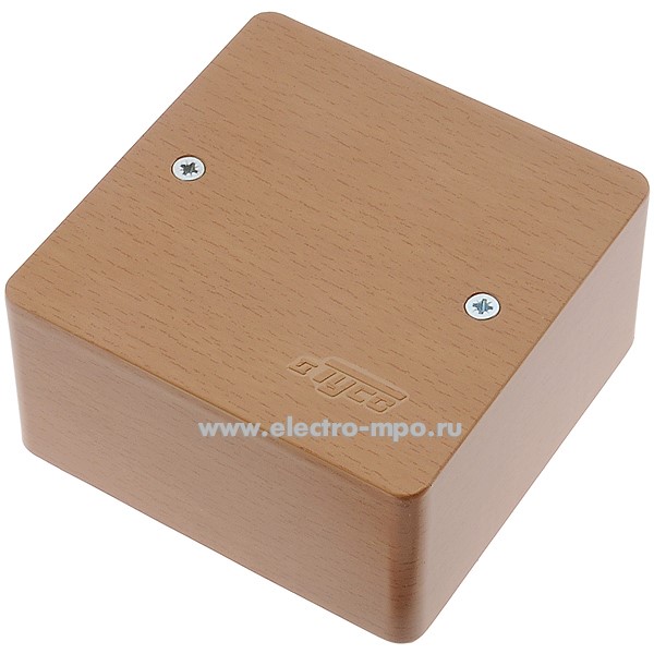 К1668. Коробка Тусо 65015-38М распаечная пластиковая без сальников 85х85х42мм IP20 "бук" (Рувинил)