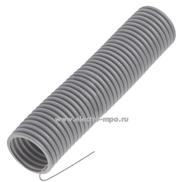Т01. Труба 15001 гофрированная 50мм ПВХ (Dвнутр. 39,6мм) лёгкая, с зондом, IP55 (Рувинил Россия)
