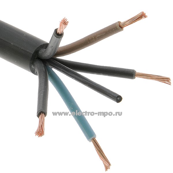 12437.П2437. Провод ПВСнг(А)-LS 5х1,5 кв.мм черный ГОСТ малодымный Dн=11,6 мм, Р=0,25 кг/м  (Электрокабель