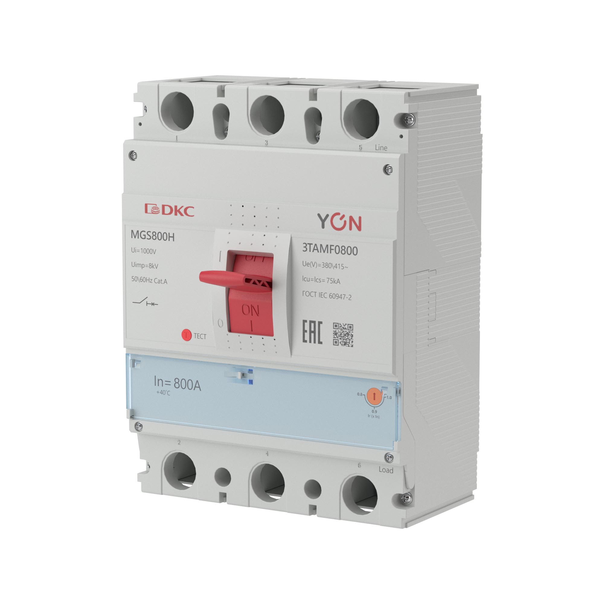 А15. Авт. выкл. MGS800H-3TAMF0800 YON MGS800 3P 640-800A  (ДКС)