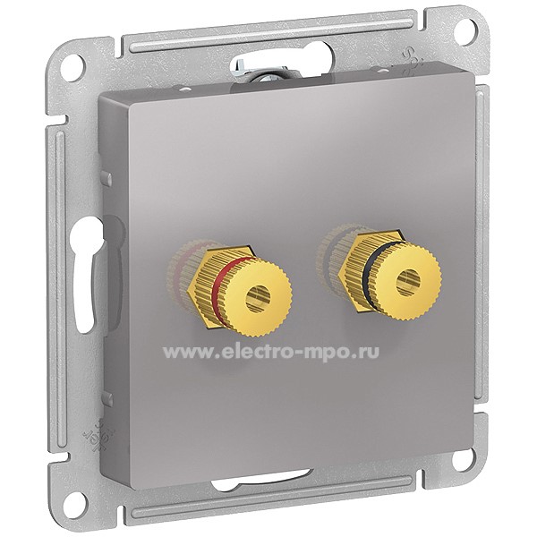 Ю41. Механизм AtlasDesign ATN000387 аудиорозетки двойной алюминий (Systeme Electric)