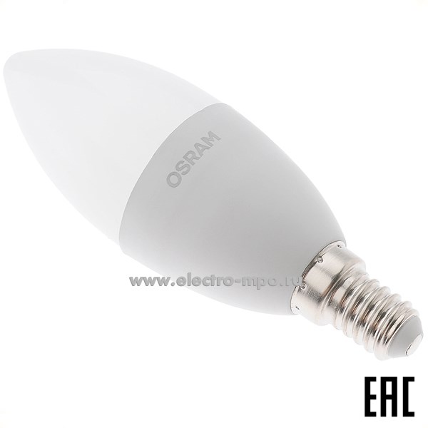 Л0178. Лампа 7Вт 79262 LVCLB75 10SW/865 230V FR E14 800Лм 6500К светодиодная "свеча" дневной свет (OSRAM