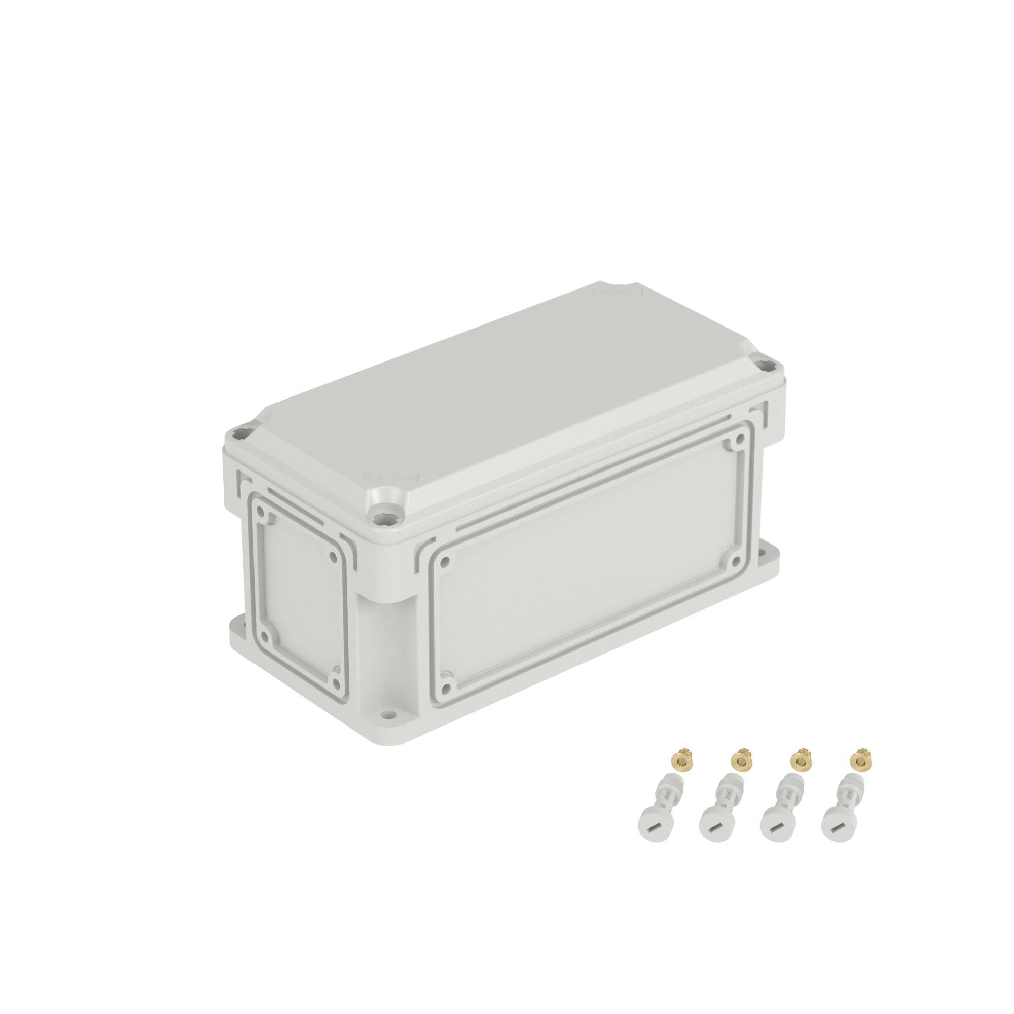 Е10. Корпус 531210 RAM box без МП 300х150х146 мм, с фланцами, непрозрачная крышка высотой 21  (ДКС)