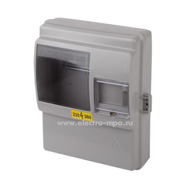 Е0338. Бокс Б0050592 ЩУРн-П 1/4 KDE1 под счетчик и 4 модуля прозрачная дверь IP54 (ЭРА)