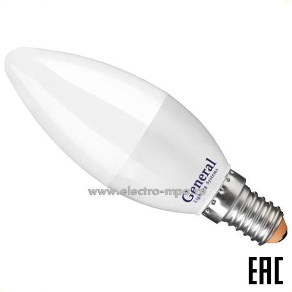 Л01. Лампа 15Вт 661097 GLDEN-CF-15-230-E14-6500К 1070Лм светодиодная "свеча" дневной свет (General)