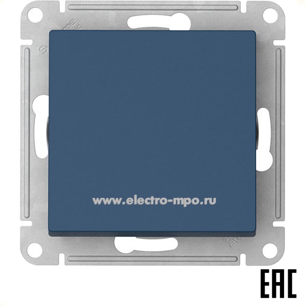 Ю52. Механизм AtlasDesign ATN001161S переключателя 1 кл. безвинт. зажим. с/п аквамарин (SE)