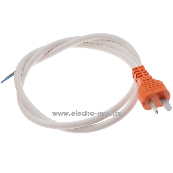 Р3881. Вилка У87РБ 36/42В (ВШ-П-2) плоские Т-контакты шнур ПВС 2х1,0 кв.мм 1м прямой ввод (Переноска)