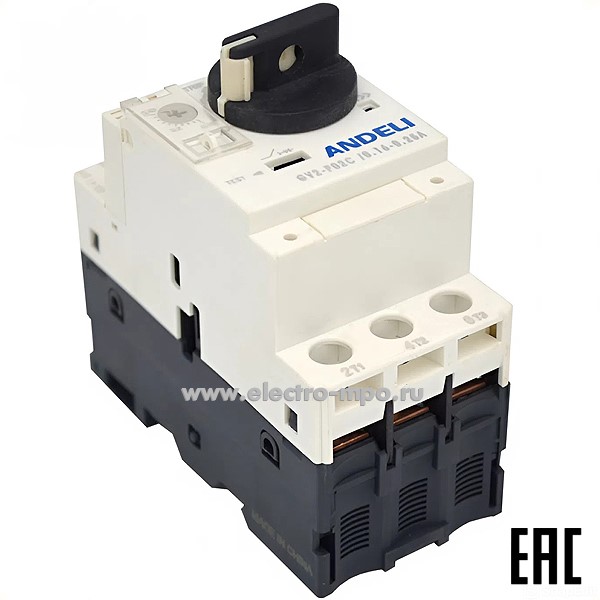 А82. Автомат для запуска двигателя GV2-P07 1.6A~2.5A с поворотной ручкой ADL06-621 (ANDELI)