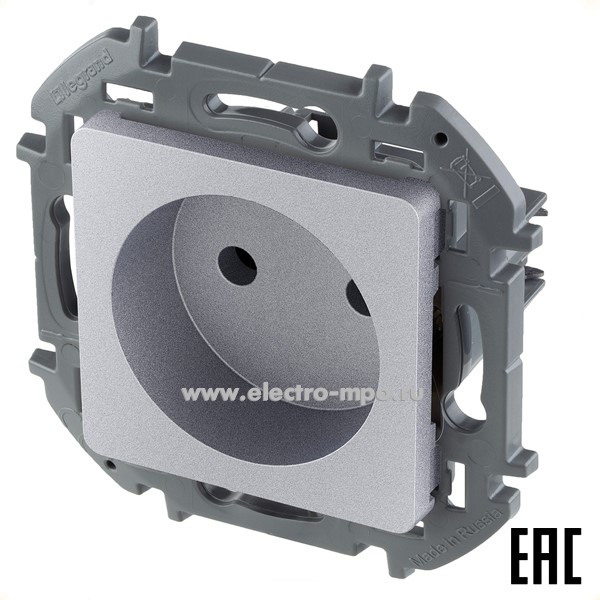 Ю5815. Механизм Inspiria 673712 розетки с/п алюминий (Legrand/Daccord)