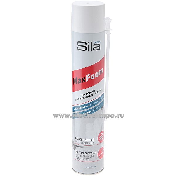 М7005. Пена монтажная бытовая "Sila Home Max Foam" 750мл всесезонная (Sila)